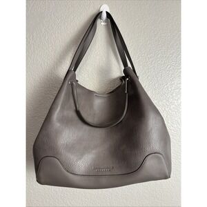 SONDRA ROBERTS Squared Large Stone Gray Faux Leather Shoulder Bag Purse